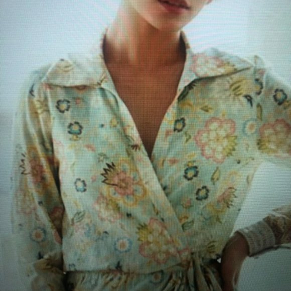 Hemant & Nandita Tiana 921 Overlap Dress in Mint - Picture 2 of 5